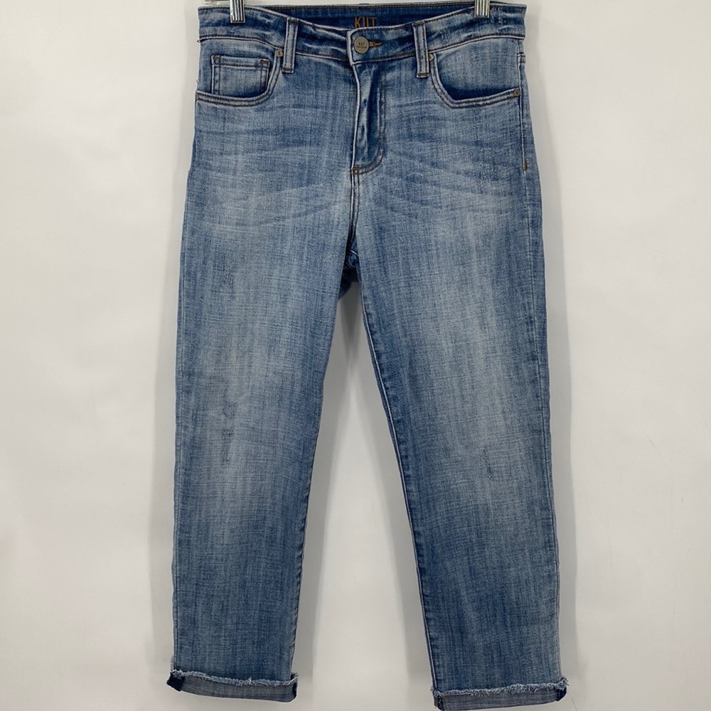 Kut From The Kloth High Rise Crop Straight Leg Jeans Medium Wash Size 6